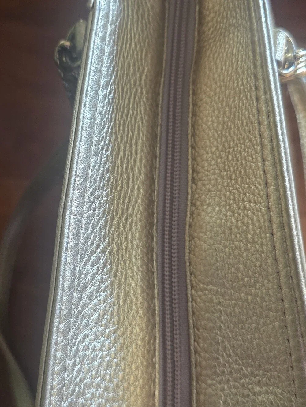 Michael Kors Gold Signature Monogram Logo Tote Metallic Gold